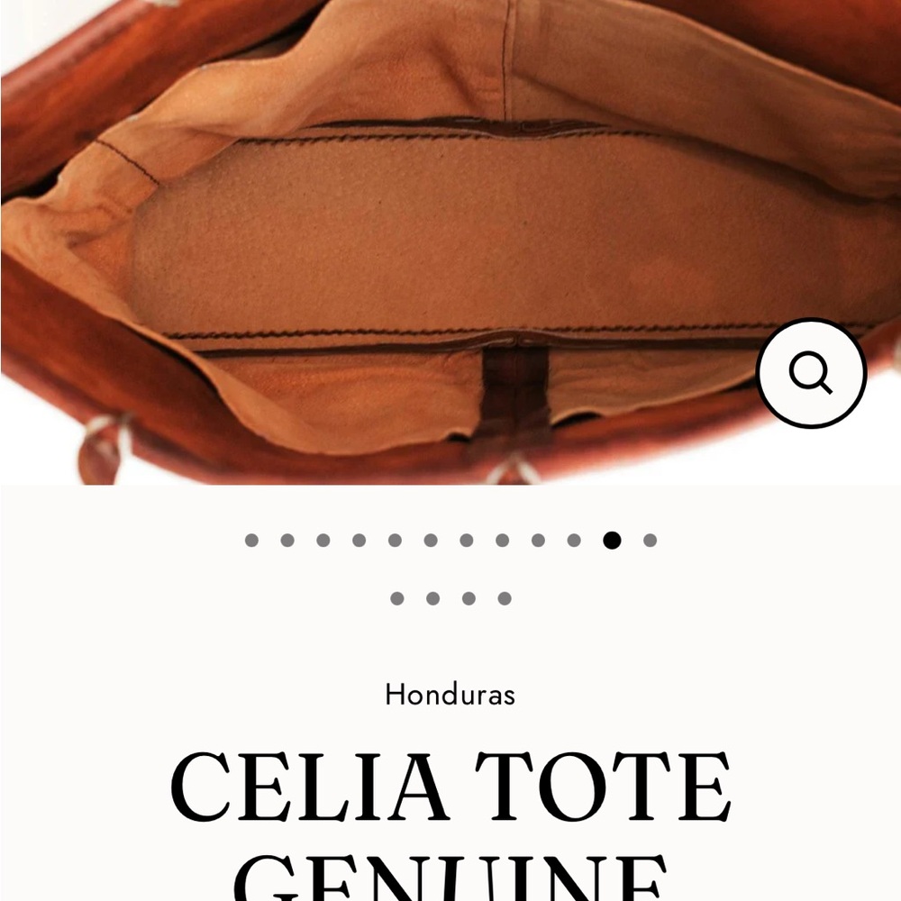 CELIA TOTE GENUINE LEATHER HANDBAG - Picture 16 of 16